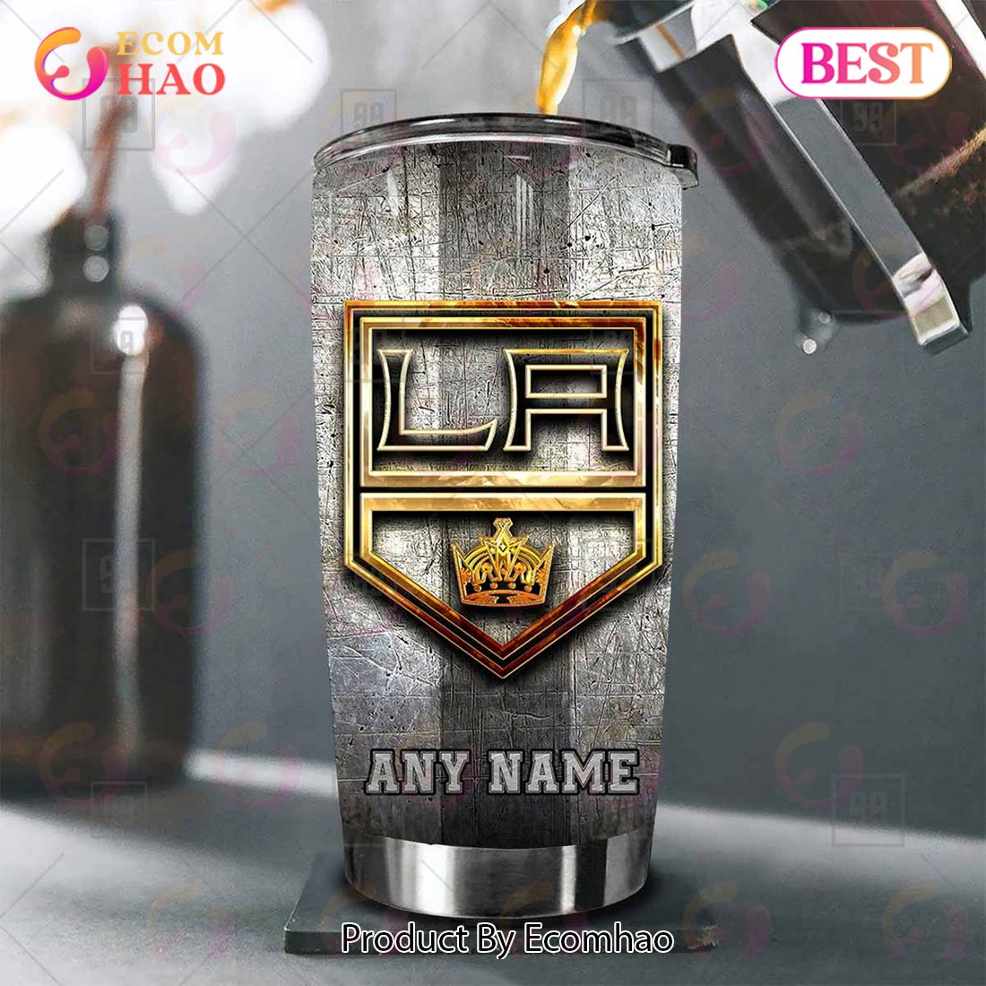 Personalized NHL Los Angeles Kings Old Metal Tumbler