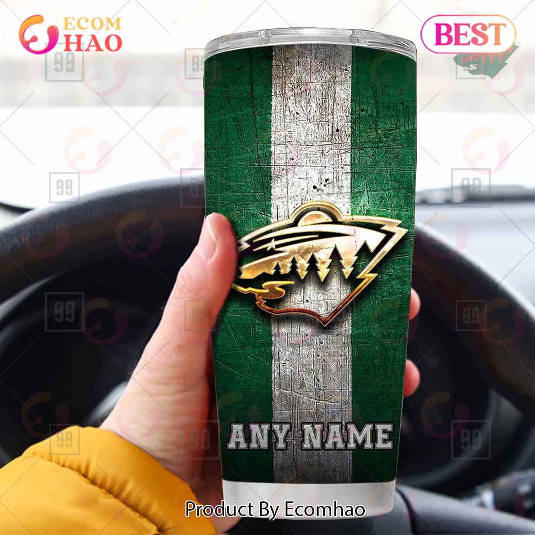 Personalized NHL Minnesota Wild Old Metal Tumbler