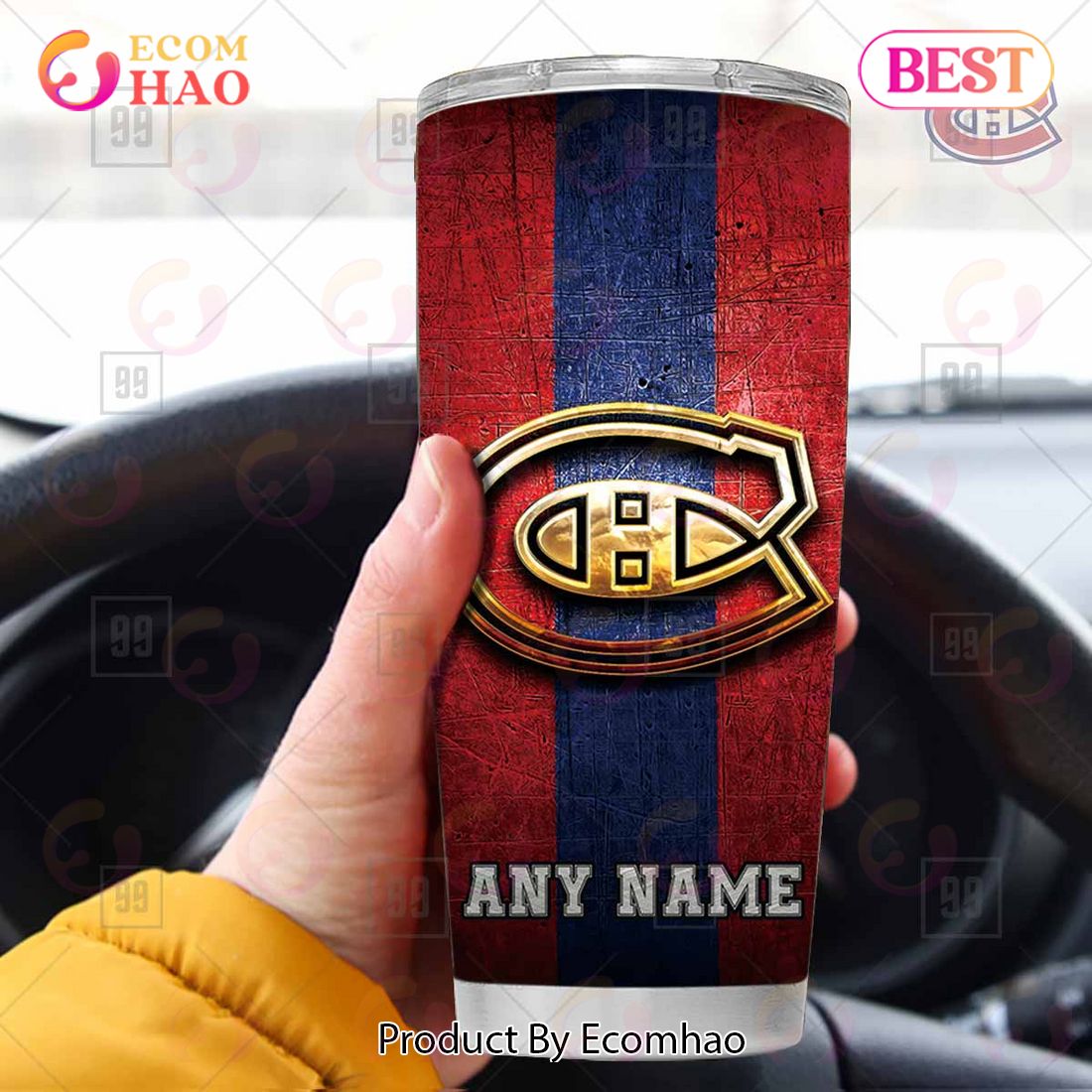 Personalized NHL Montreal Canadiens Old Metal Tumbler