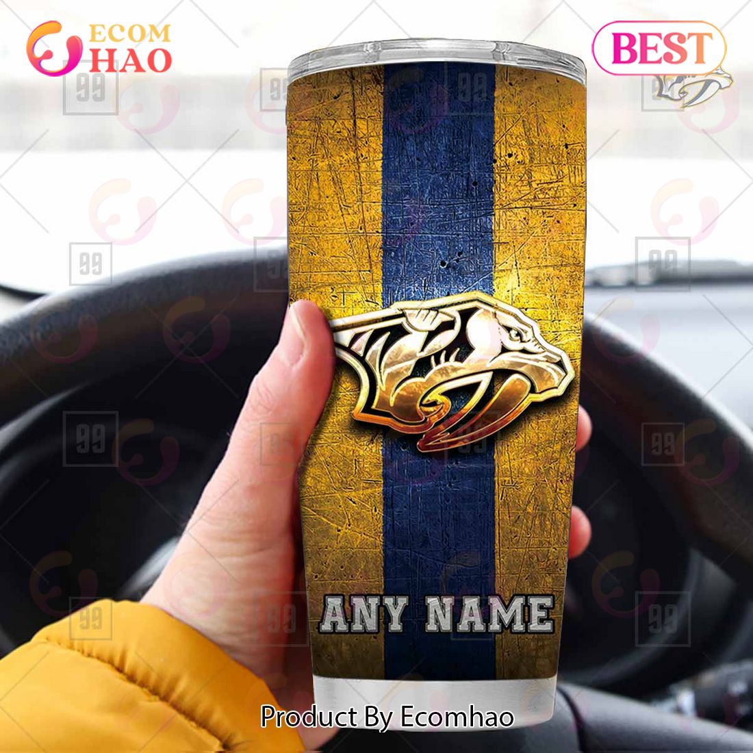 Personalized NHL Nashville Predators Old Metal Tumbler