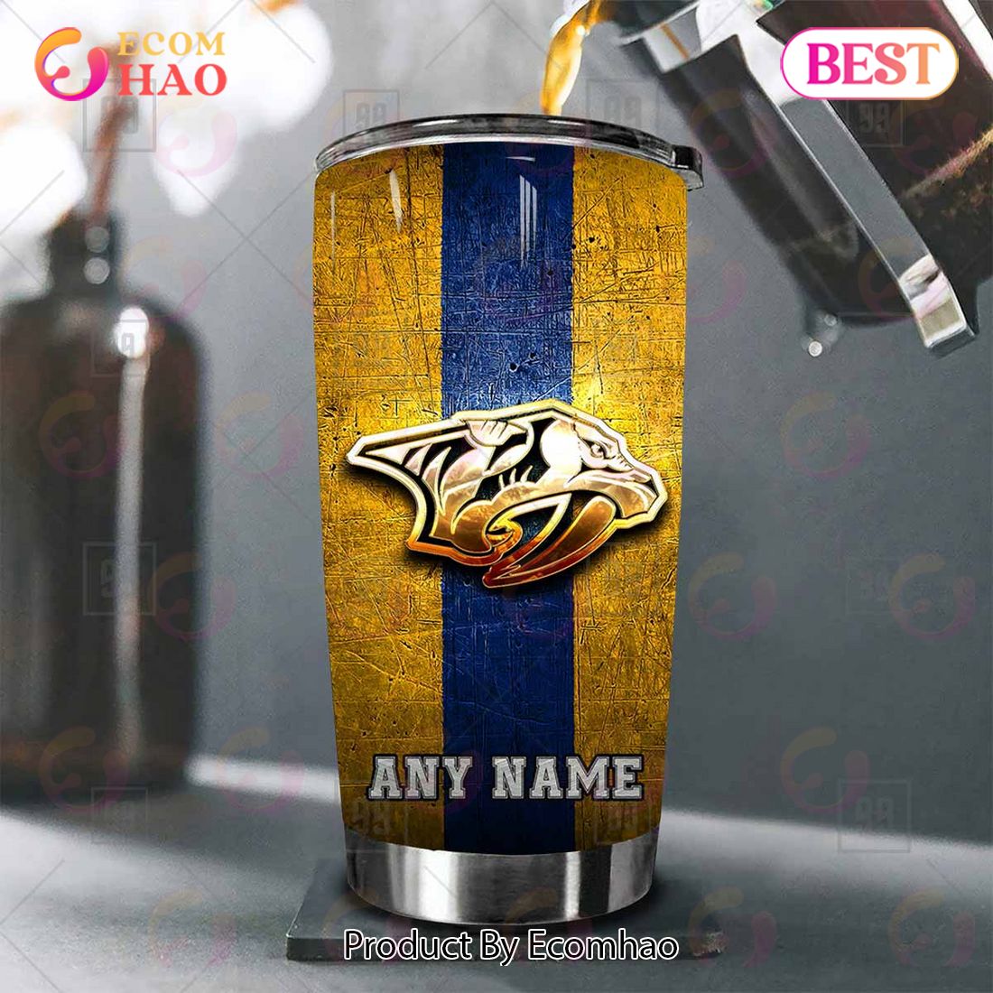 Personalized NHL Nashville Predators Old Metal Tumbler