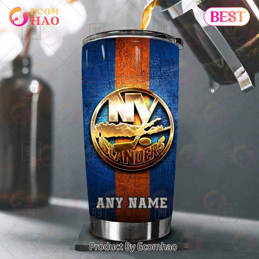 Personalized NHL New York Islanders Old Metal Tumbler