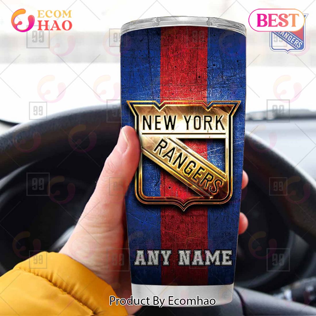 Personalized NHL New York Rangers Old Metal Tumbler