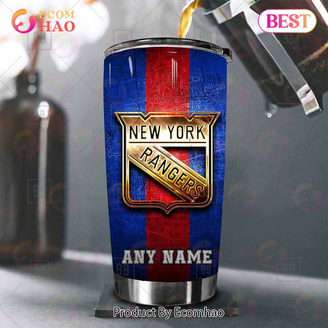 Personalized NHL New York Rangers Old Metal Tumbler