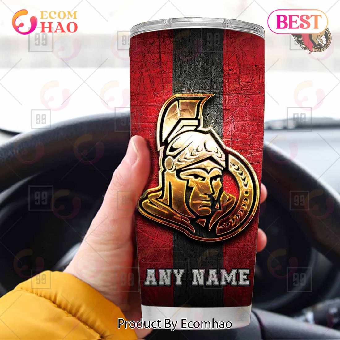 Personalized NHL Ottawa Senators Old Metal Tumbler