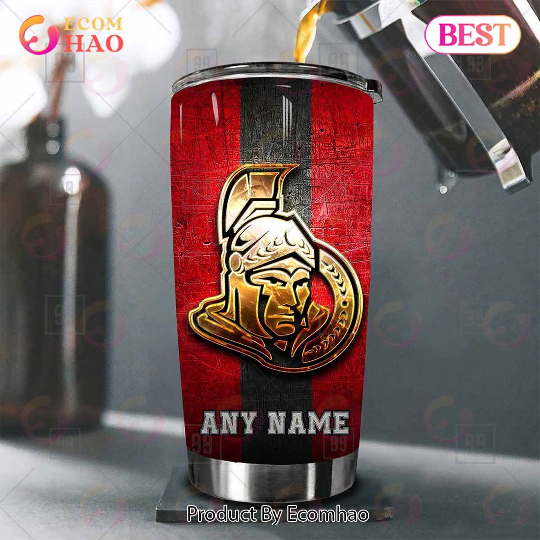 Personalized NHL Ottawa Senators Old Metal Tumbler