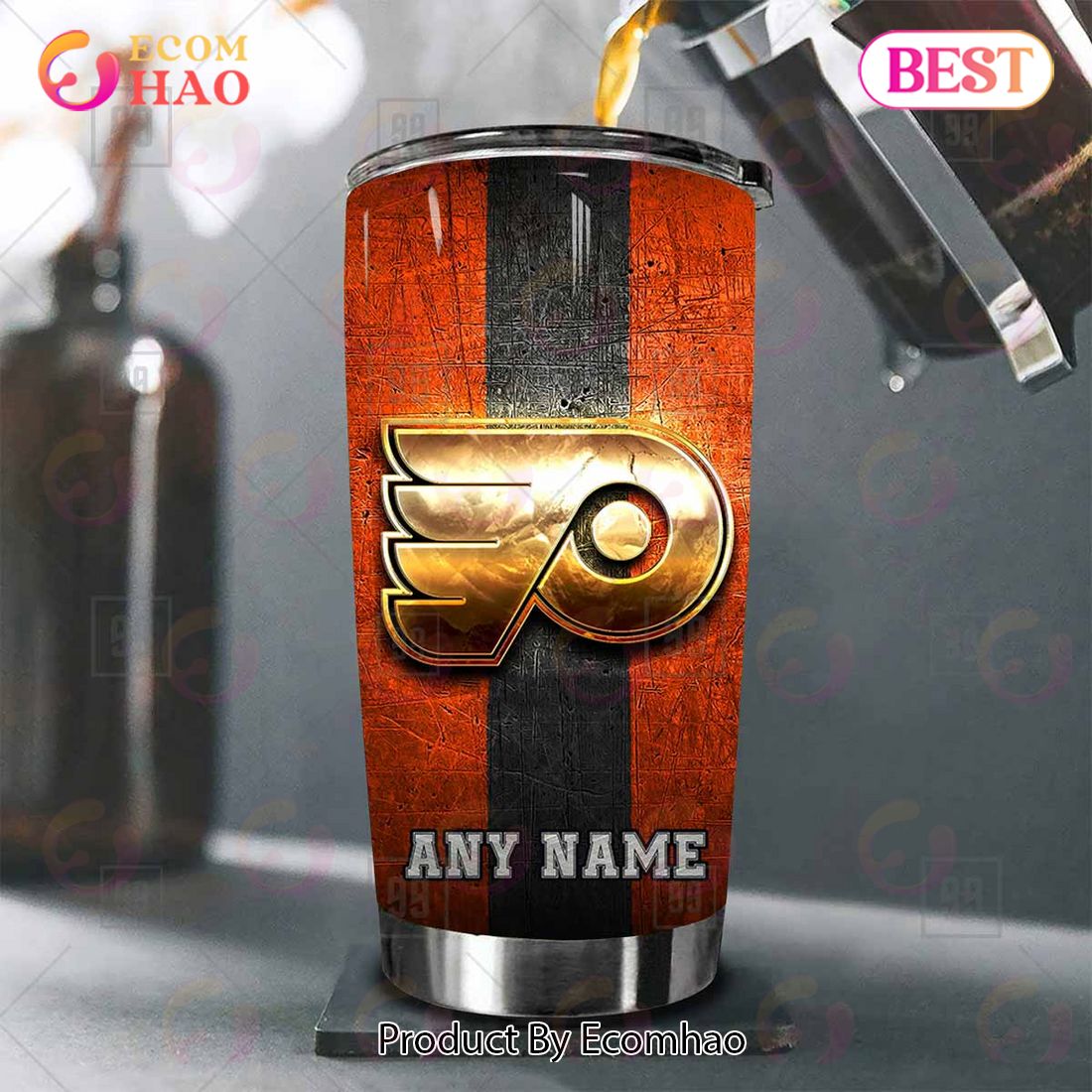 Personalized NHL Philadelphia Flyers Old Metal Tumbler