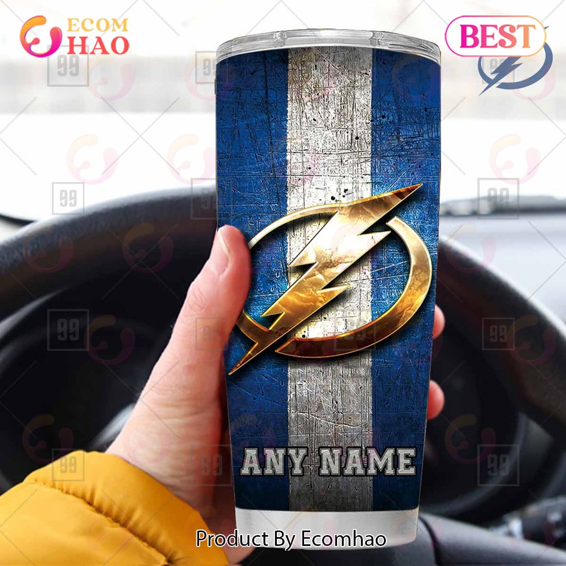 Personalized NHL Tampa Bay Lightning Old Metal Tumbler - Ecomhao Store