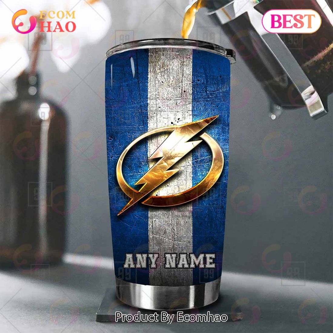 Personalized NHL Tampa Bay Lightning Old Metal Tumbler