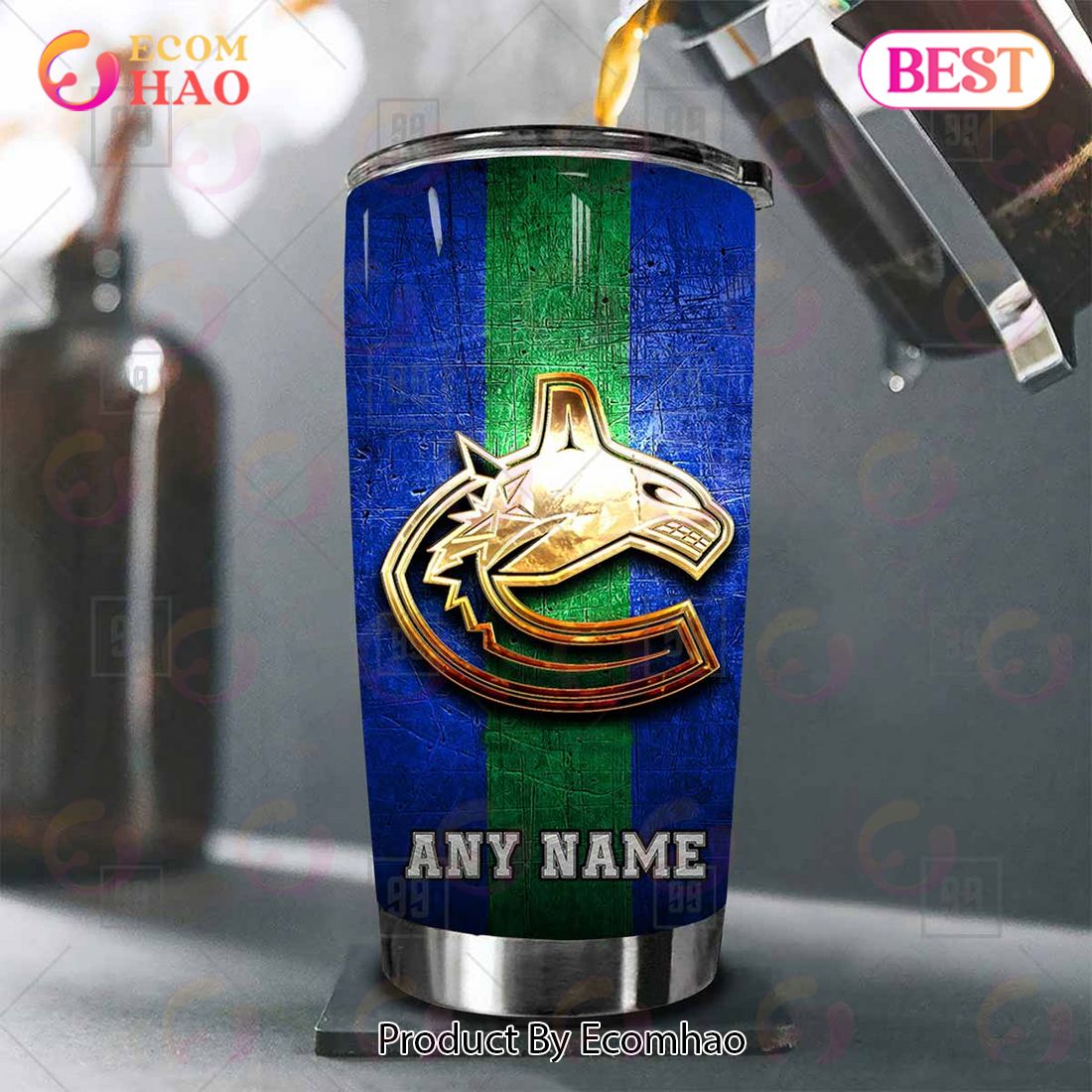 Personalized NHL Vancouver Canucks Old Metal Tumbler