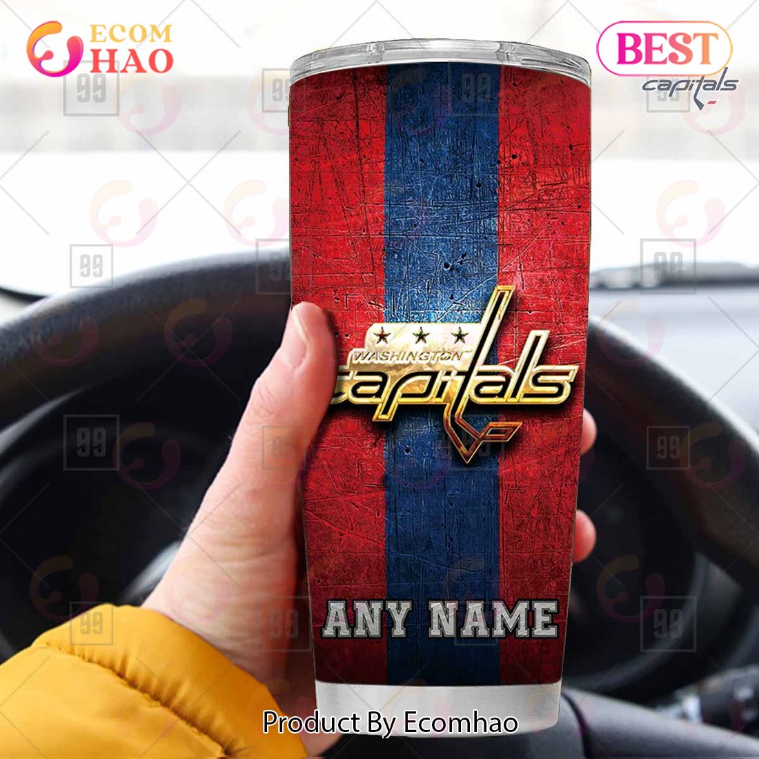 Personalized NHL Washington Capitals Old Metal Tumbler