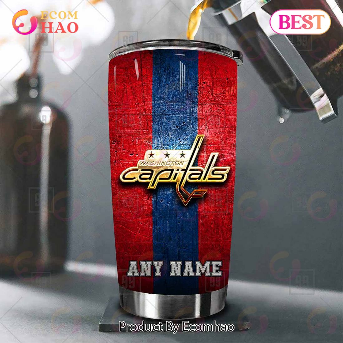 Personalized NHL Washington Capitals Old Metal Tumbler