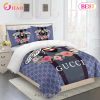 Gucci Bedding Set Black White And Red Logo Luxury Bed Sheets Home Decoration Bedding Sets