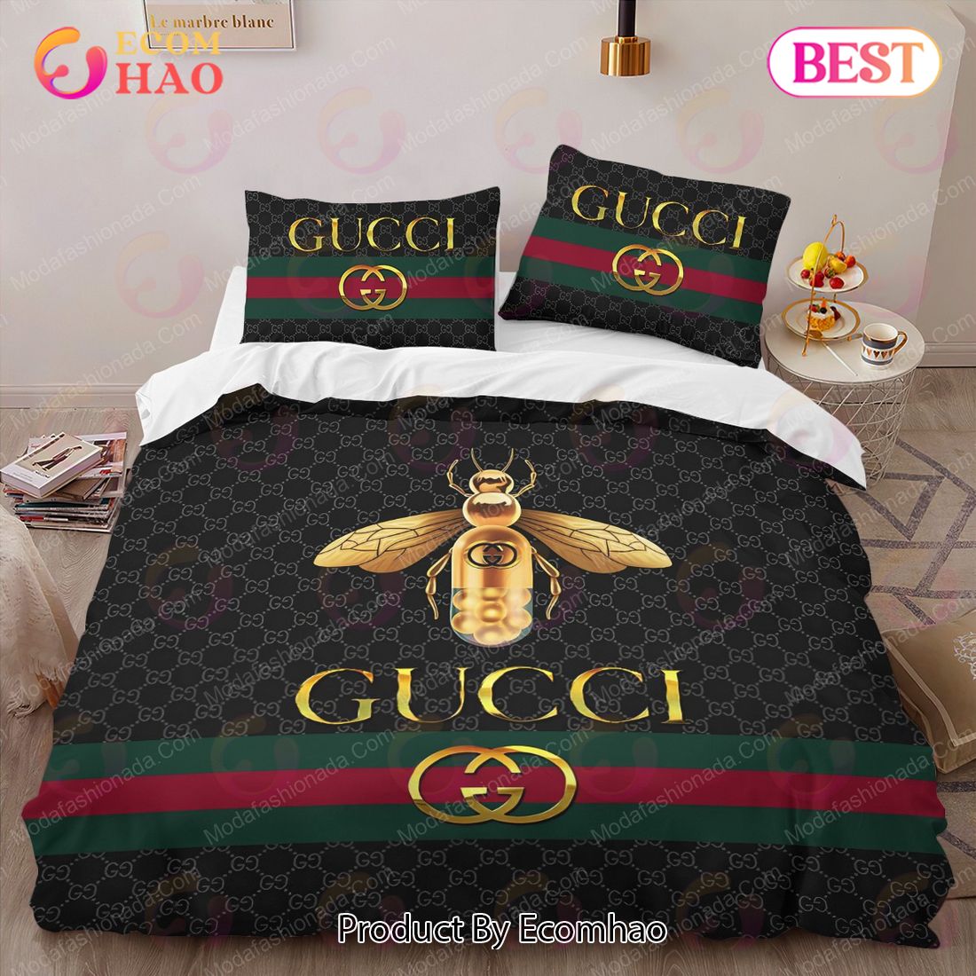 Gucci Bee Bedding Sets Home Decoration - Ecomhao Store