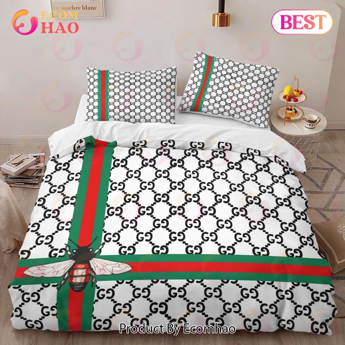 Gucci Bee Limited Luxury Brand High-End Bedding Sets Bedroom Decor Thanksgiving Decorations For Home Best Luxury Bed Sets Luxury Items