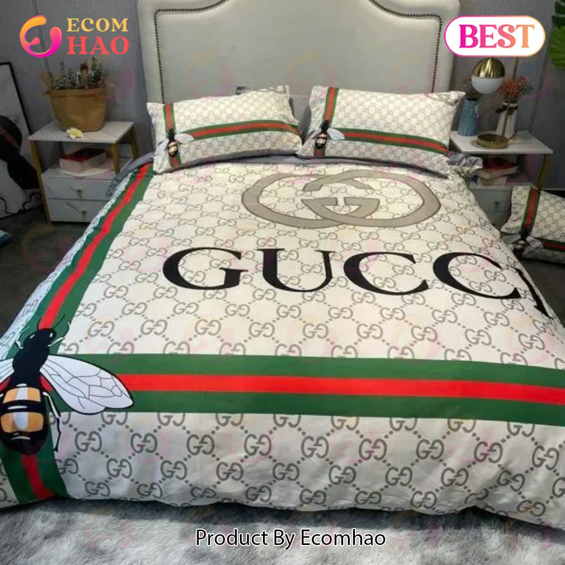 Gucci Bee Luxury Brand Bedding Sets Bedspread Duvet Cover Set Bedroom Decor  Thanksgiving Decorations For Home Best Luxury Bed Sets - Ecomhao Store