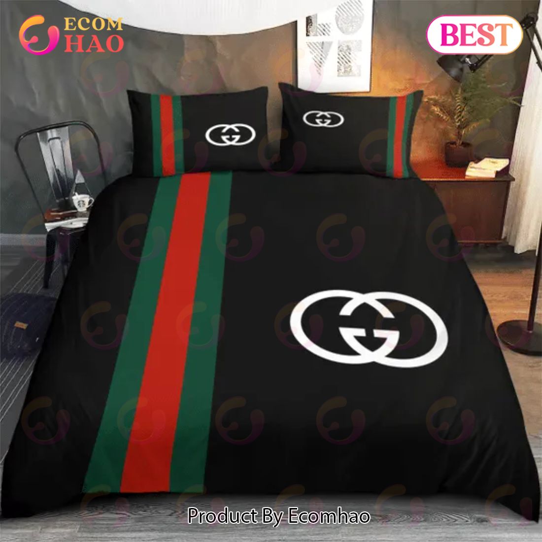 Gucci Black Luxury Brand High-End Bedding Sets Bedroom Decor Thanksgiving  Decorations For Home Best Luxury Bed Sets - Ecomhao Store