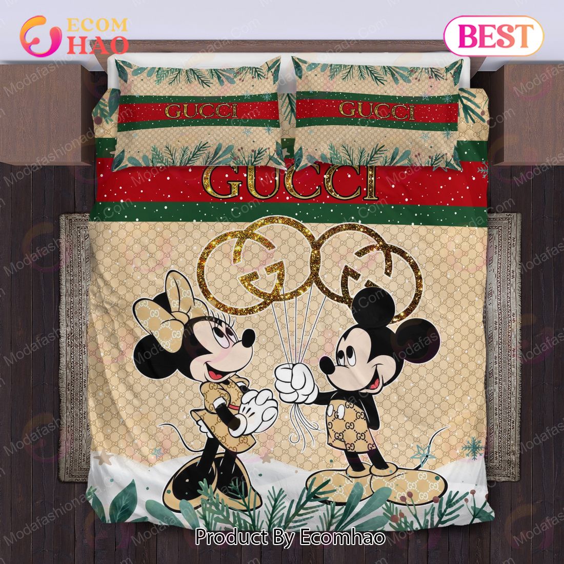 Gucci Couple Disney Mickey Christmas Bedding Sets Home Decoration Bedding Sets Luxury Items