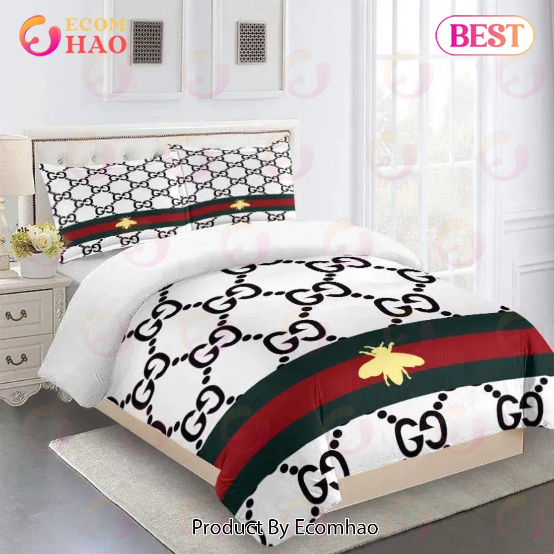 Gucci Fashion Logo Limited Luxury Brand Bedding Set Home Decorations 32 Bedding Sets Luxury Items