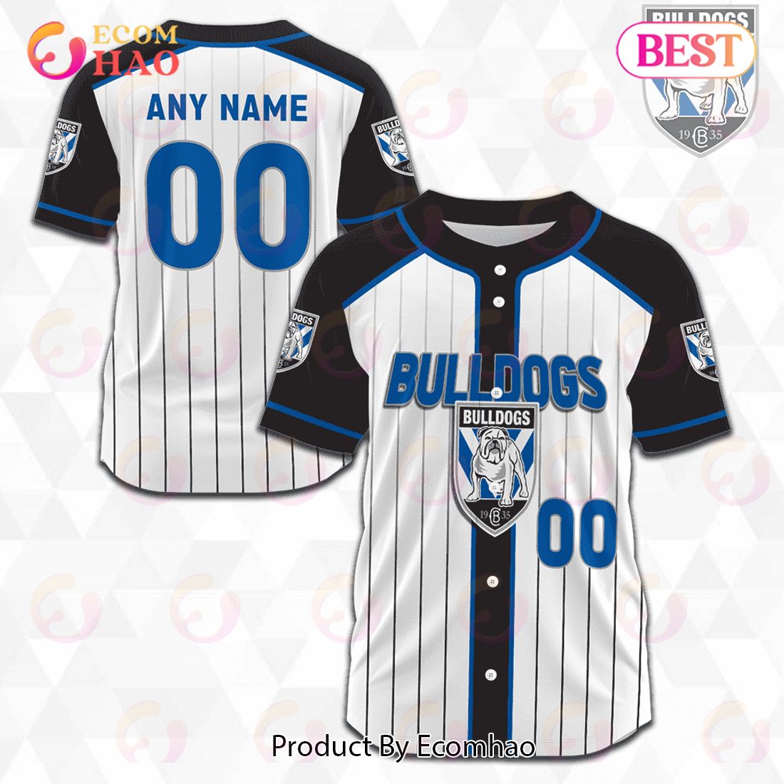 NRL Canterbury Bankstown Bulldogs Baseball Jerseys 2023 Personalized