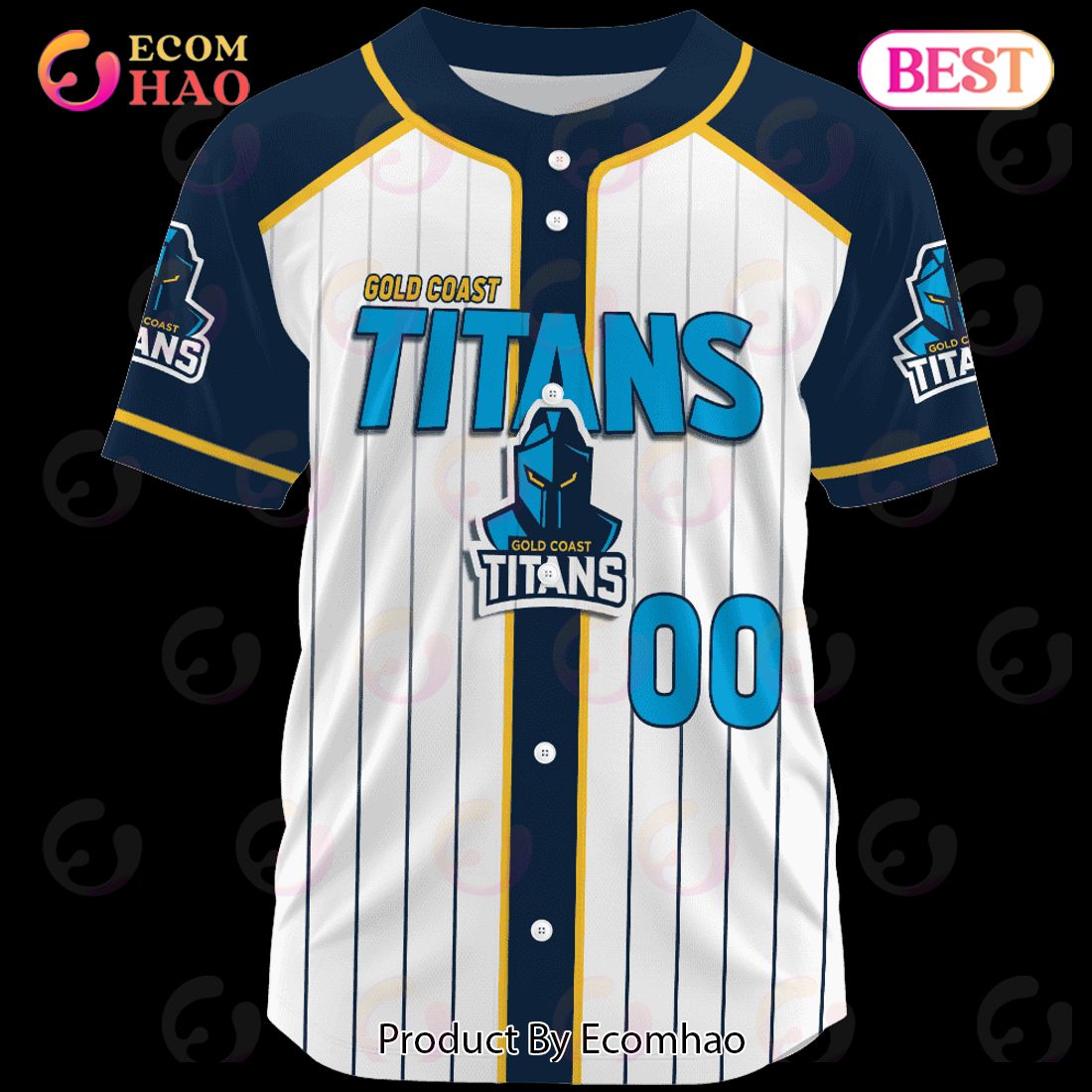 NRL Gold Coast Titans Baseball Jerseys 2023 Personalized