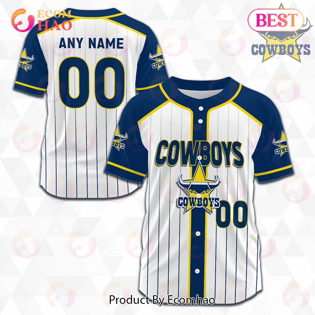 NRL North Queensland Cowboys Baseball Jerseys 2023 Personalized