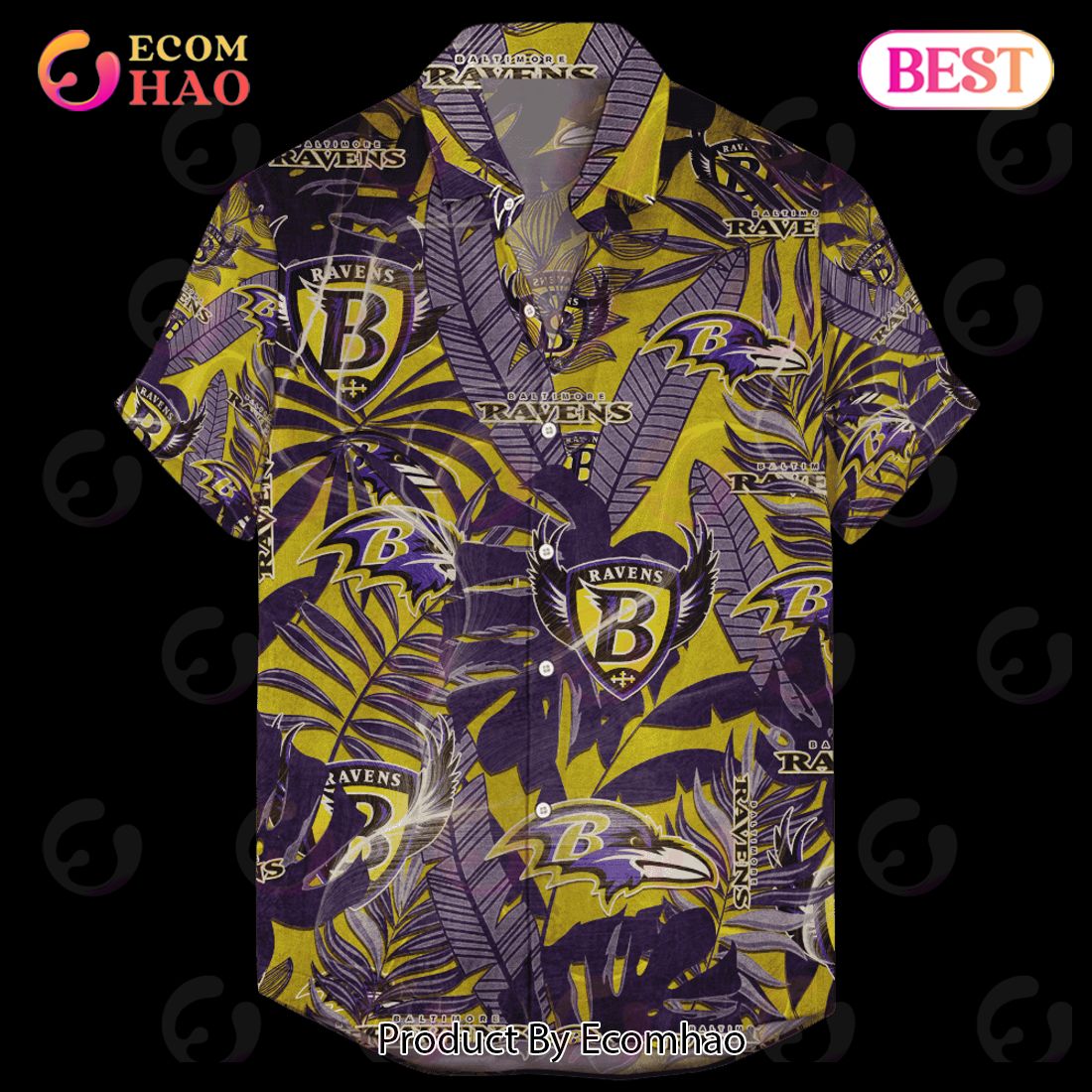 Baltimore Ravens Hawaiian Retro Logo Revolution NFL 2023