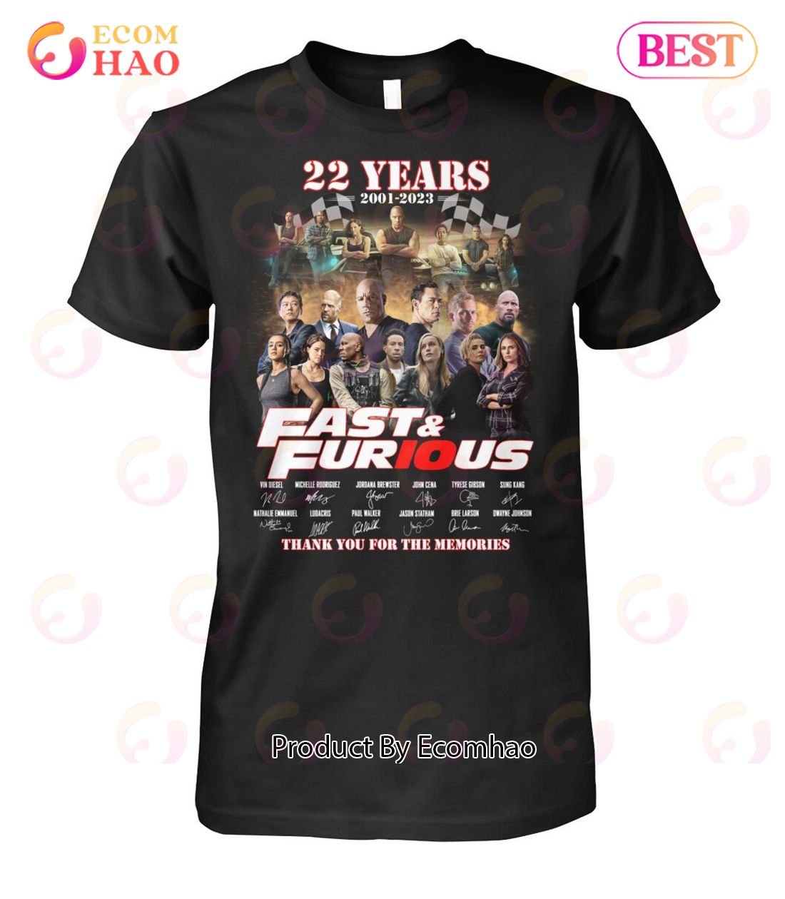 22 Years 2001 – 2022 Fast & Furious Thank You For The Memories T-Shirt