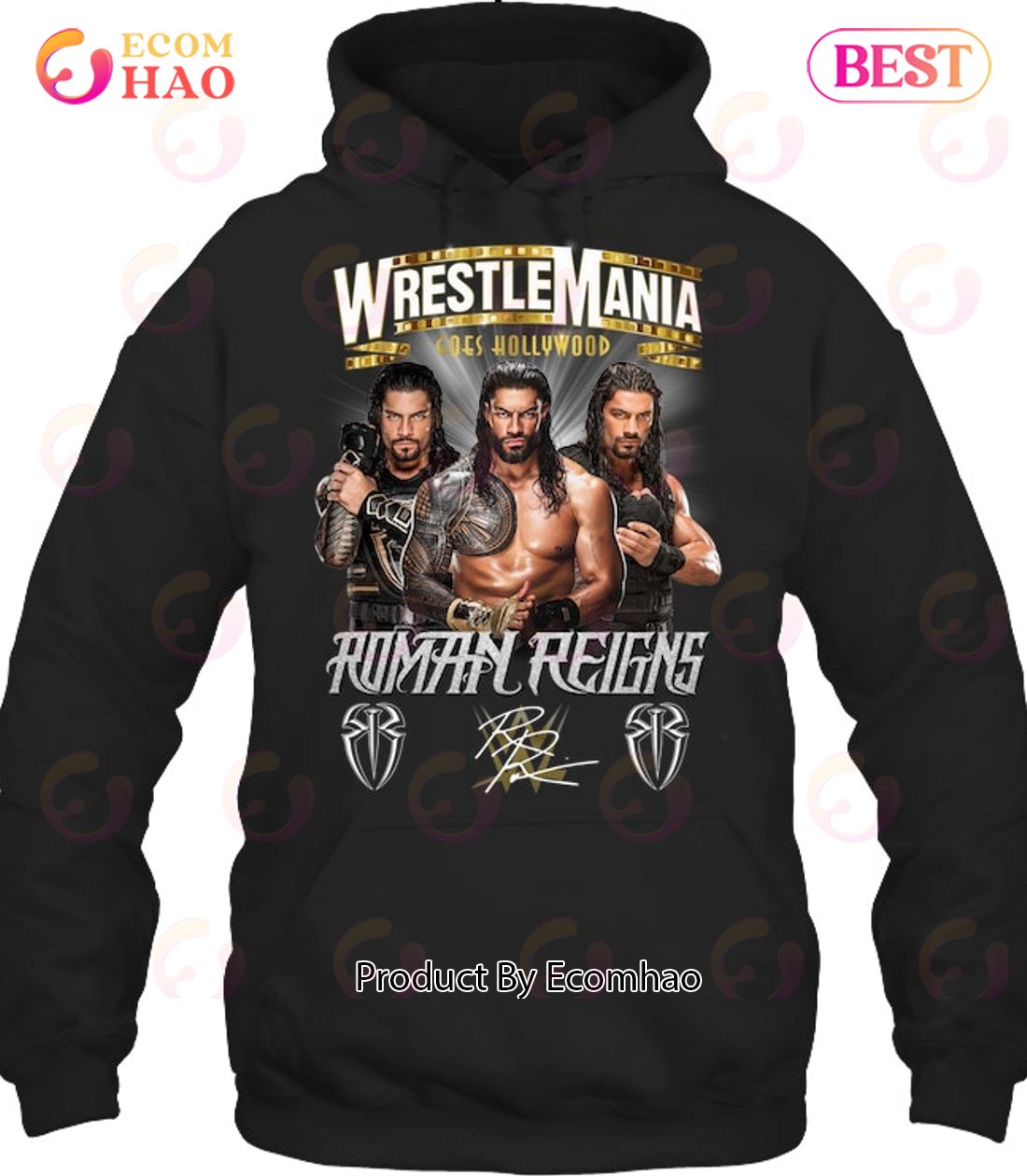 WrestleMania Goes Hollywood Roman Reigns Signature T-Shirt