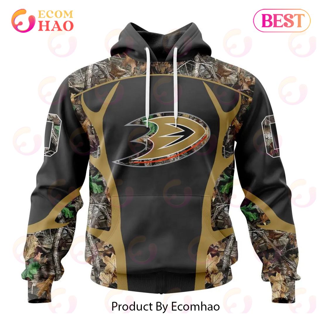 NHL Anaheim Ducks Special Camo Hunting Design 3D Hoodie