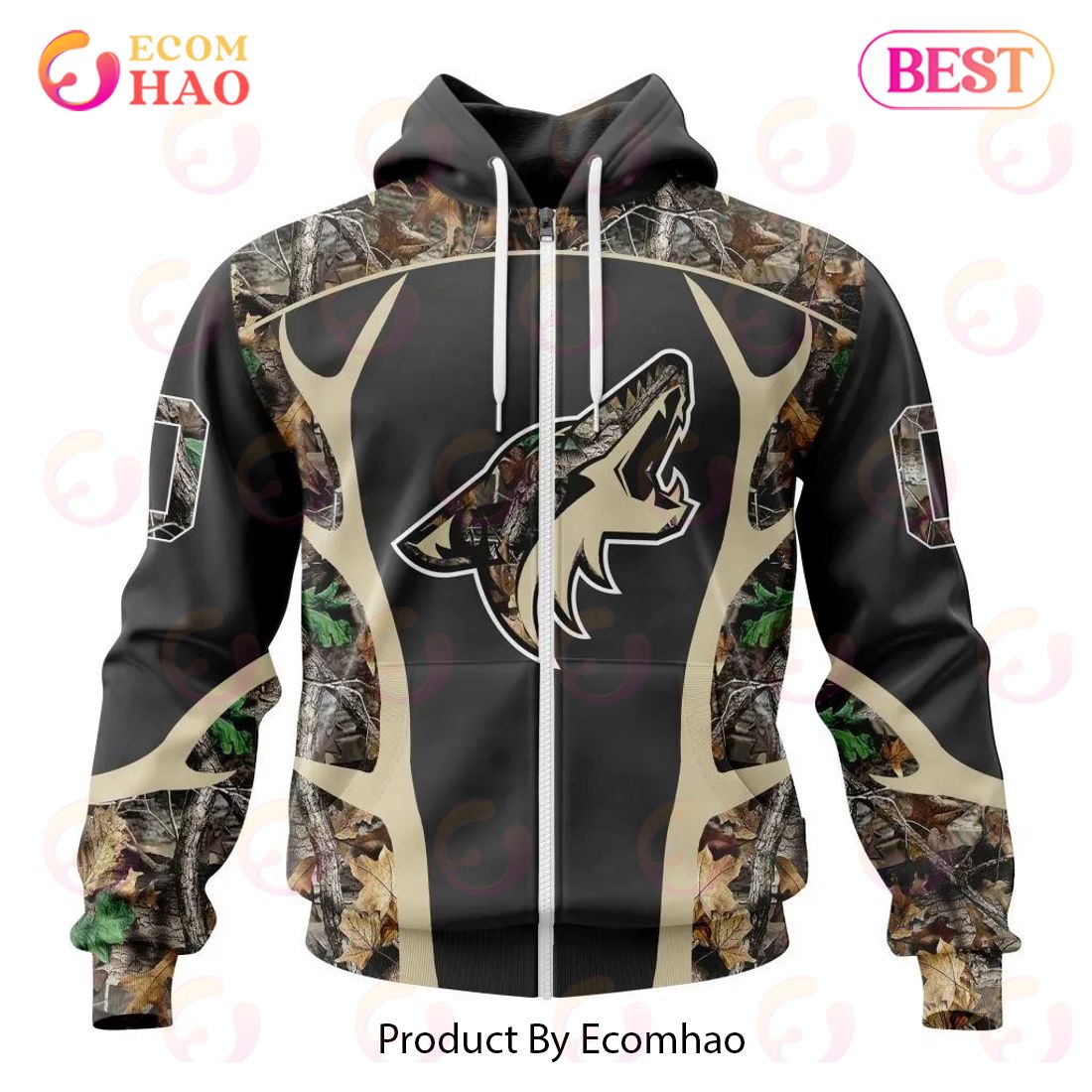 NHL Arizona Coyotes Special Camo Hunting Design 3D Hoodie