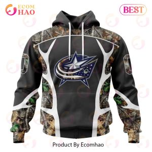 NHL Columbus Blue Jackets Special Camo Hunting Design 3D Hoodie