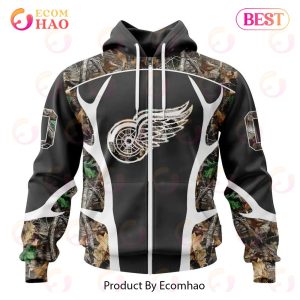 NHL Detroit Red Wings Special Camo Hunting Design 3D Hoodie