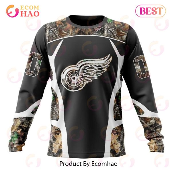 NHL Detroit Red Wings Special Camo Hunting Design 3D Hoodie