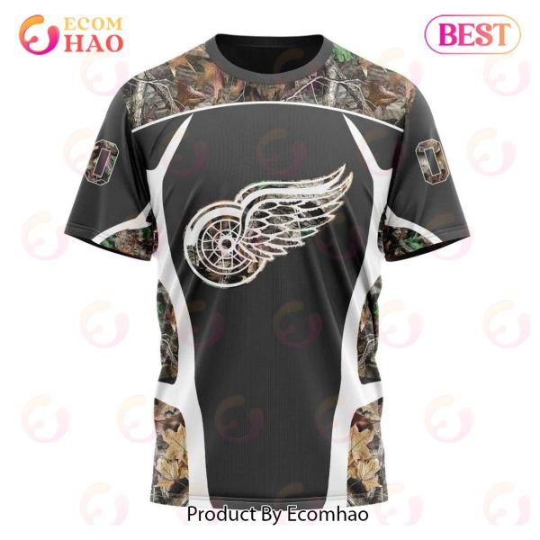 NHL Detroit Red Wings Special Camo Hunting Design 3D Hoodie