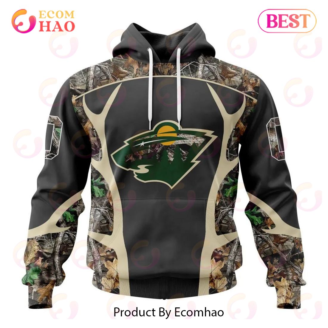 NHL Minnesota Wild Special Camo Hunting Design 3D Hoodie