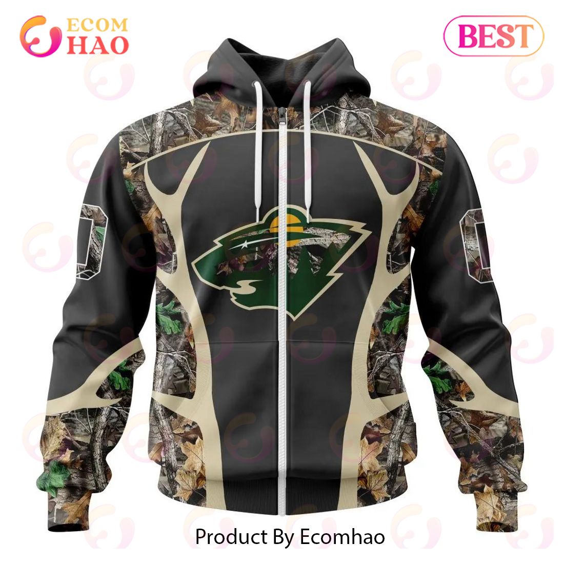 NHL Minnesota Wild Special Camo Hunting Design 3D Hoodie