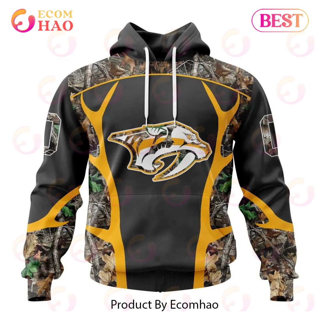 NHL Nashville Predators Special Camo Hunting Design 3D Hoodie