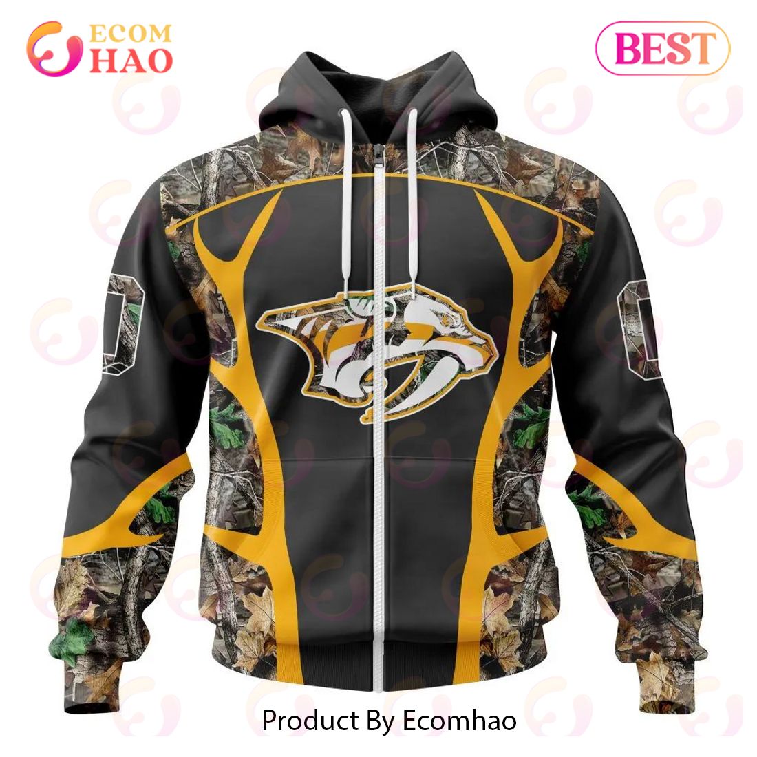 NHL Nashville Predators Special Camo Hunting Design 3D Hoodie