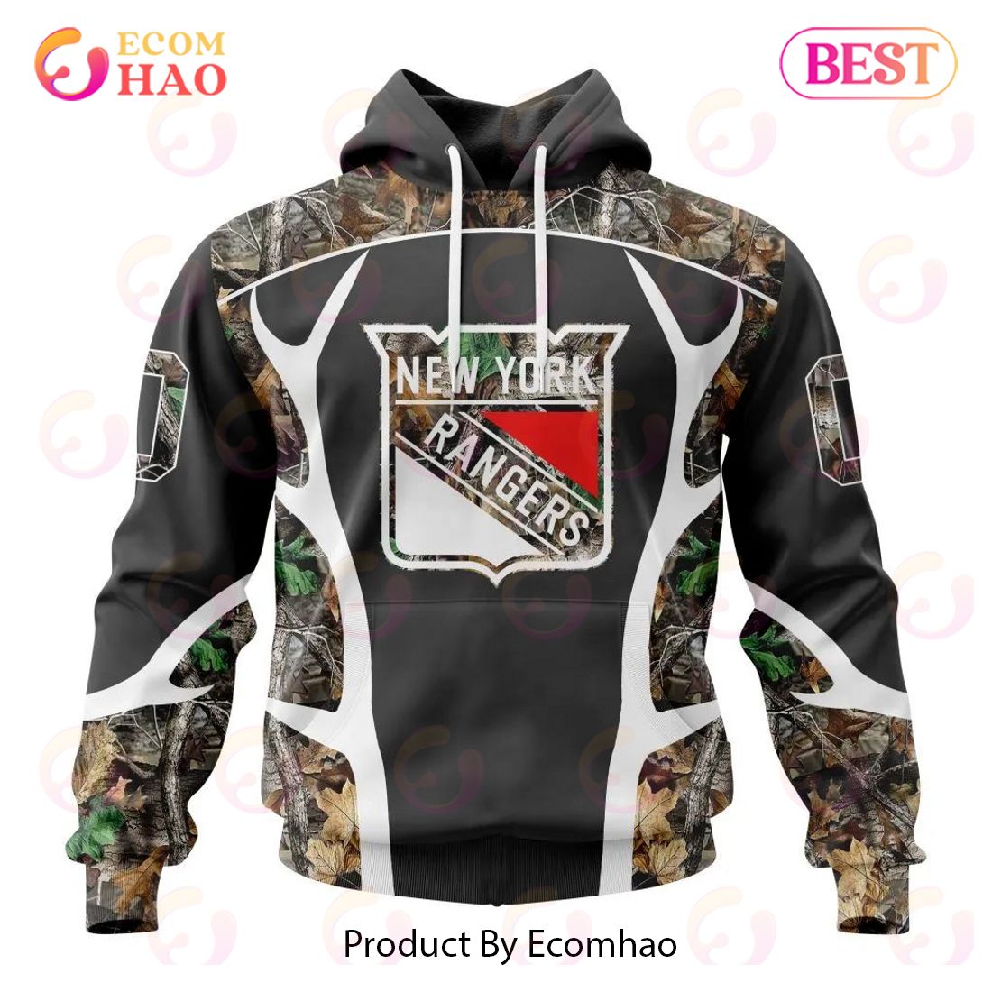 NHL New York Rangers Special Camo Hunting Design 3D Hoodie