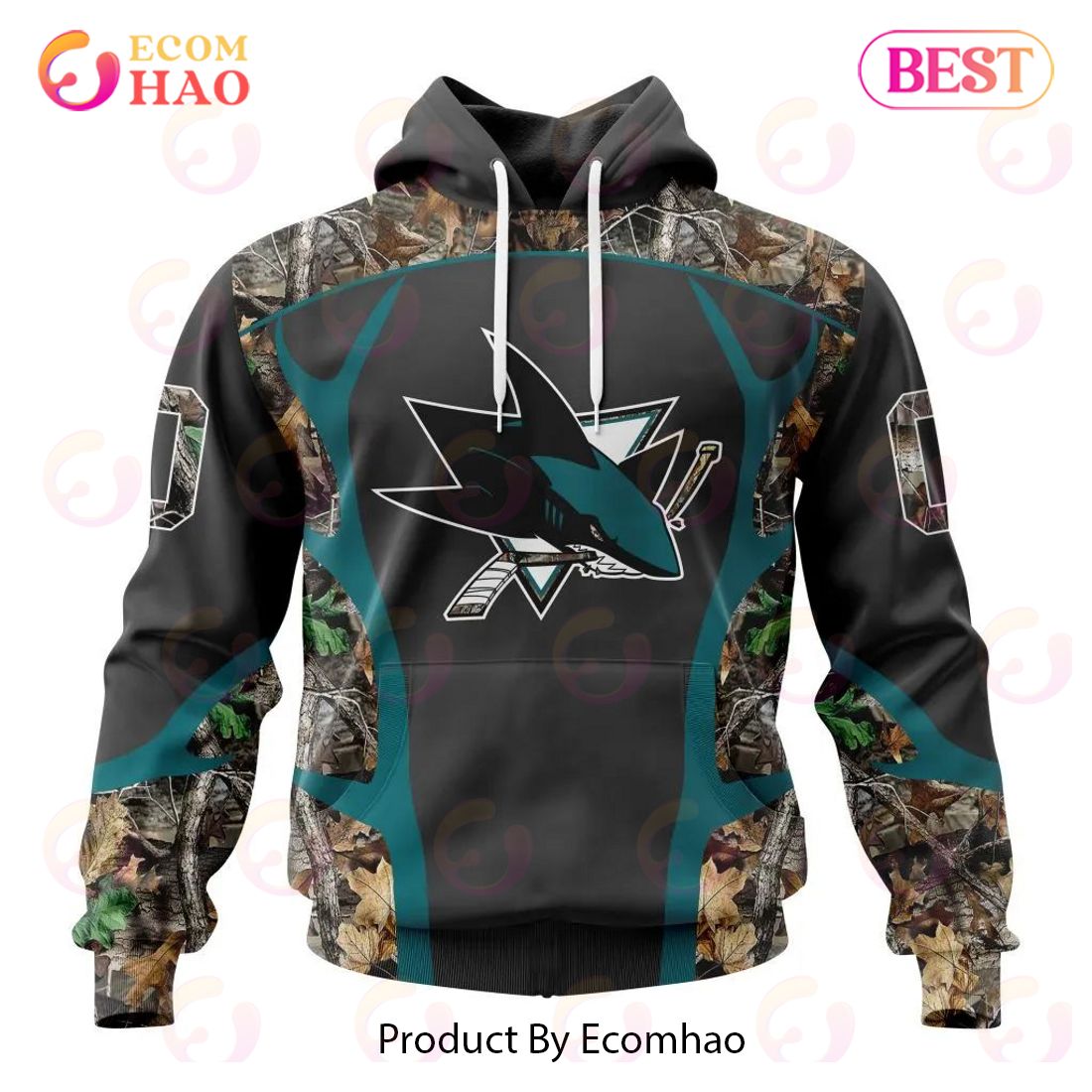 NHL San Jose Sharks Special Camo Hunting Design 3D Hoodie