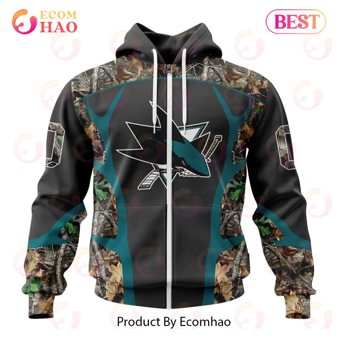 NHL San Jose Sharks Special Camo Hunting Design 3D Hoodie