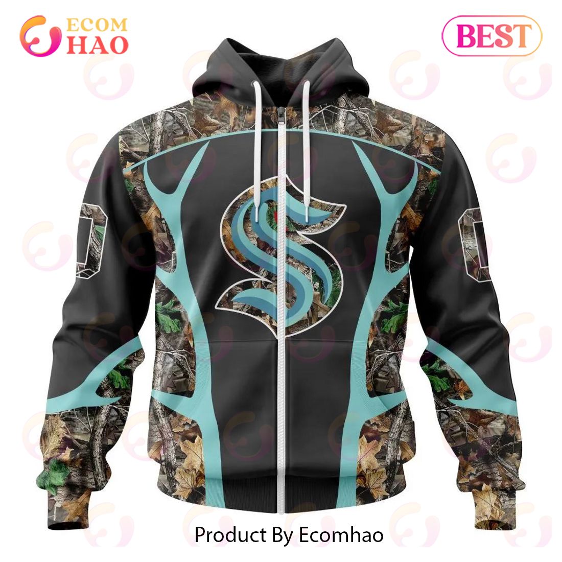 NHL Seattle Kraken Special Camo Hunting Design 3D Hoodie