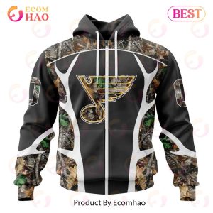 NHL St. Louis Blues Special Camo Hunting Design 3D Hoodie