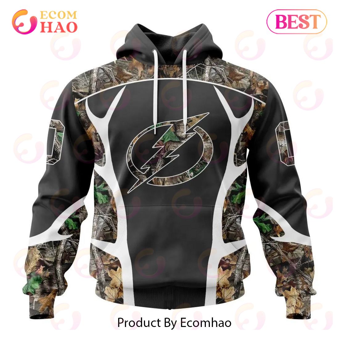 NHL Tampa Bay Lightning Special Camo Hunting Design 3D Hoodie