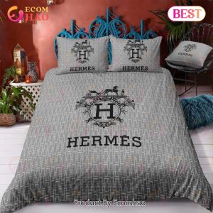 Hermes Grey Luxury Brand Bedding Sets Bedspread Duvet Cover Set Bedroom Decor Thanksgiving Decorations For Home Best Luxury Bed Sets