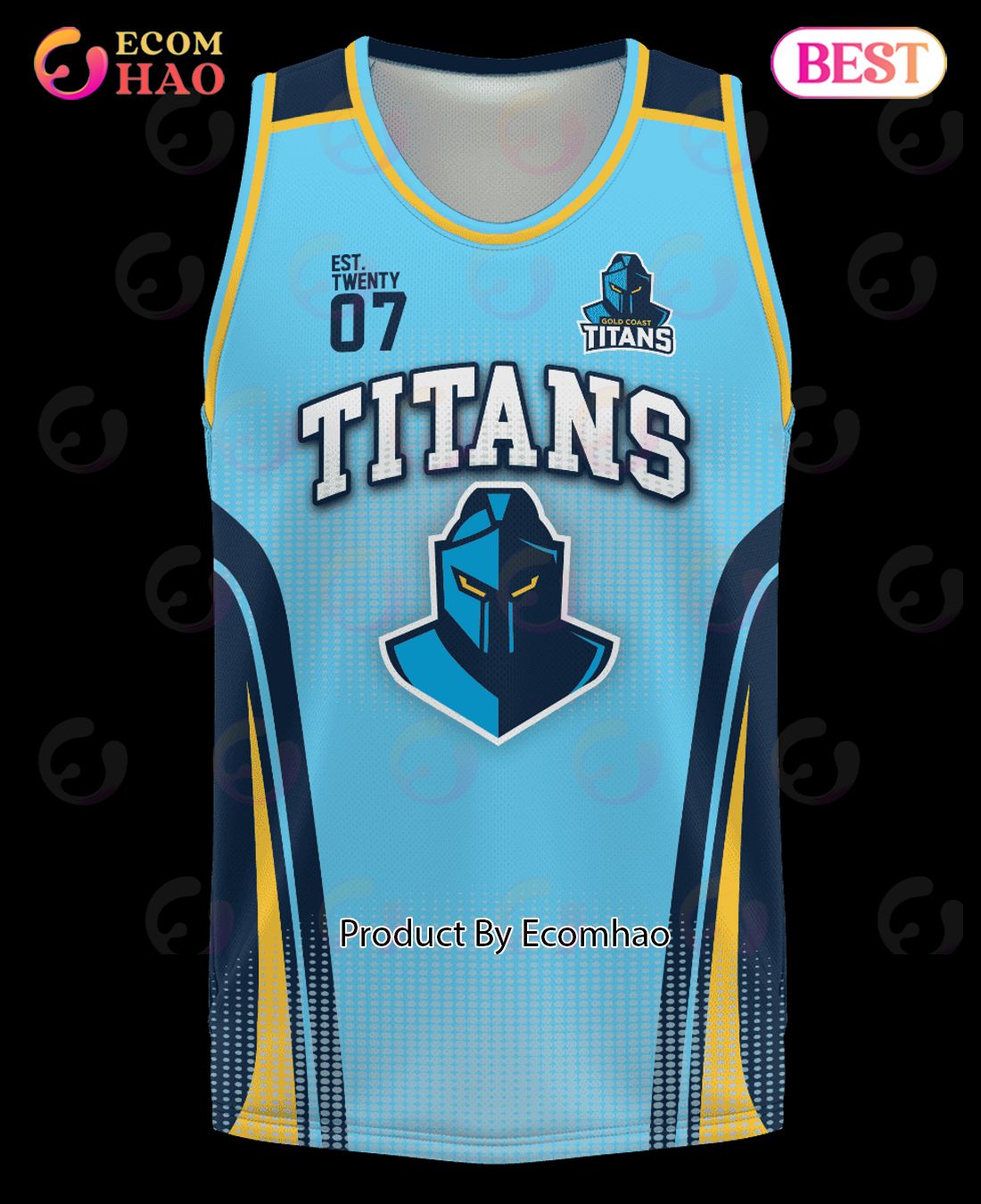 NRL Gold Coast Titans Basketball Jerseys Tanktop 2023 Personalized