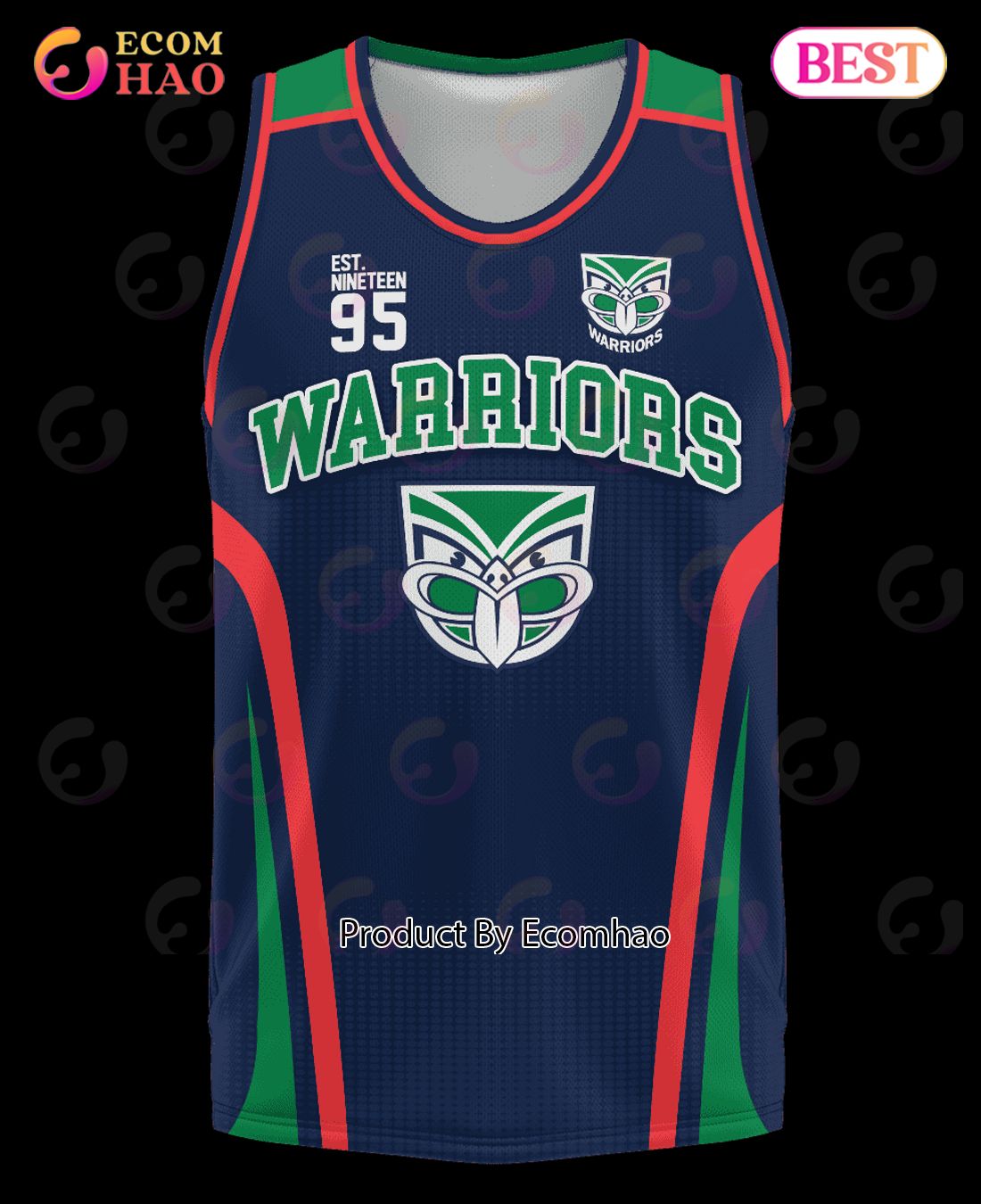 NRL New Zealand Warriors Basketball Jerseys Tanktop 2023 Personalized