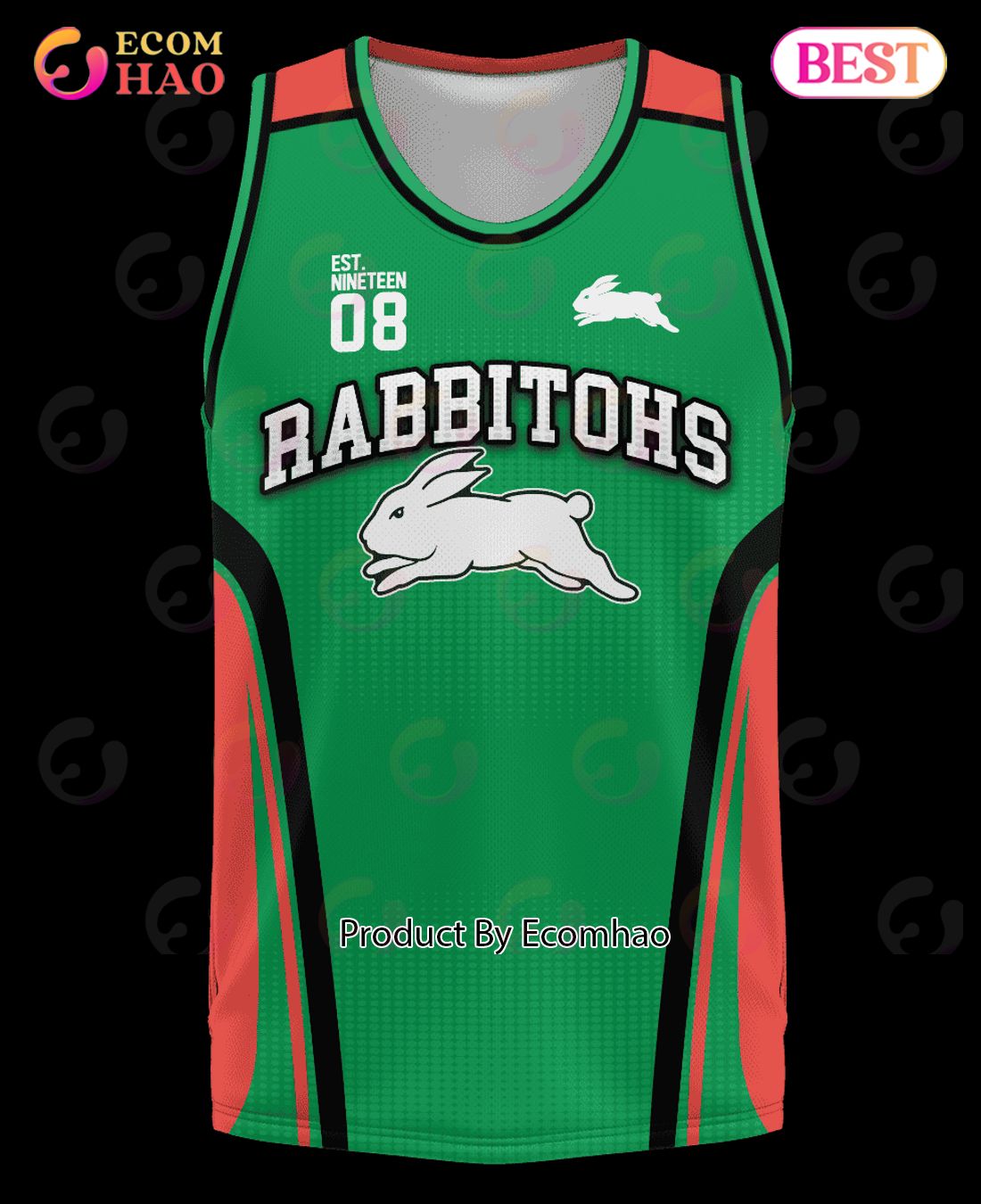 NRL South Sydney Rabbitohs Basketball Jerseys Tanktop 2023 Personalized