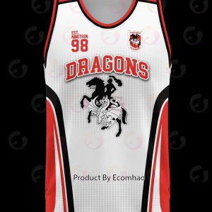 NRL St. George Illawarra Dragons Basketball Jerseys Tanktop 2023 Personalized